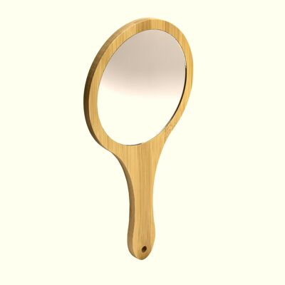 Sustainable bamboo hand mirror