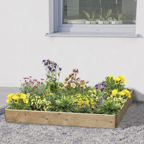 Square Raised Bed 15 cm High, 120 x 120cm