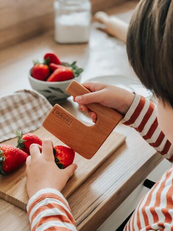 Cuchillo de madera para niños, cortador Montessori - cadeau de naissance 1