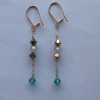 "Kuantan" earrings in Gold Filled and crystal