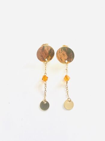 Boucles d'oreilles "Maldives" en Gold Filled et cristal 2