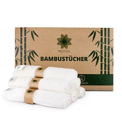 PROTEA bamboo towels reusable (set of 6) - environmentally friendly all-purpose towels, cleaning towels