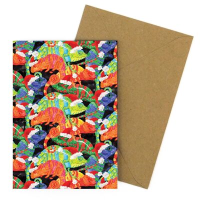 Tarjeta de Navidad Camuflaje de Camaleones