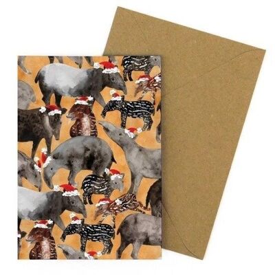 Cartolina di Natale della candela dei tapiri