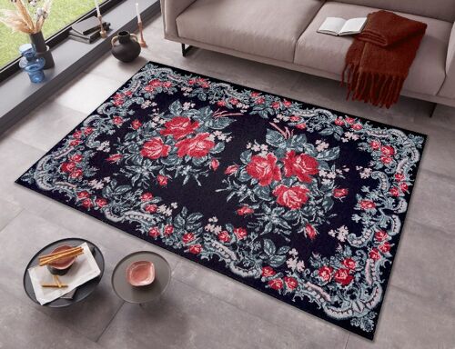 Design Carpet in Oriental Optic Rose Kelim Molda