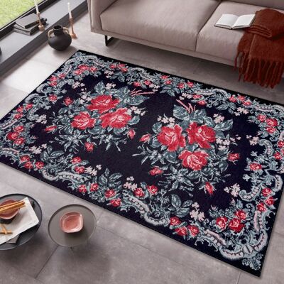Design Carpet in Oriental Optic Rose Kilim Molda
