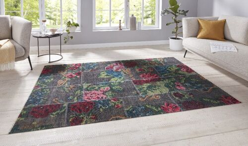 Oriental Design Carpet Rose Kelim Patchwork Sofia
