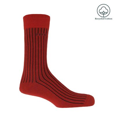 Recycelte, gerippte Herrensocken – Rot