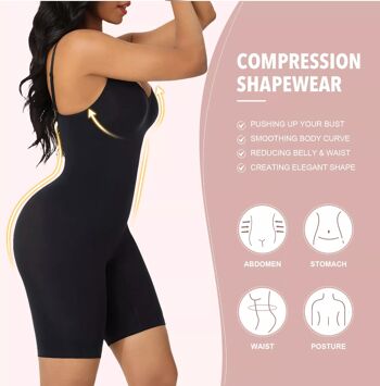 Women's High Compression Shaper Black  Body contouring, Good posture,  Compression
