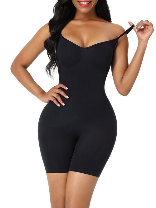 Best Seller ! Sculpting Bodysuit - Shapewear - Mid Thigh - Black and Nude