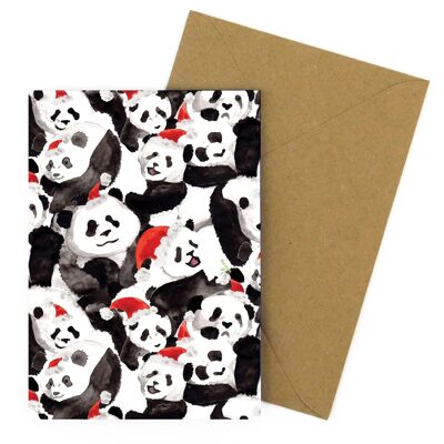Carte de Noël Embarras des pandas