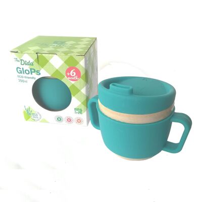 GLOPS :Taza infantil . Silicona Turquesa