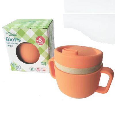 GLOPS: Children's cup. Orange silicone.