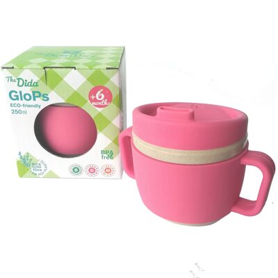 GLOPS :Taza infantil . Silicona Rosa.