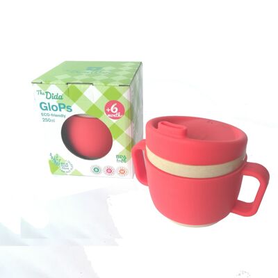 GLOPS. Tasse pour enfant en silicone rouge.