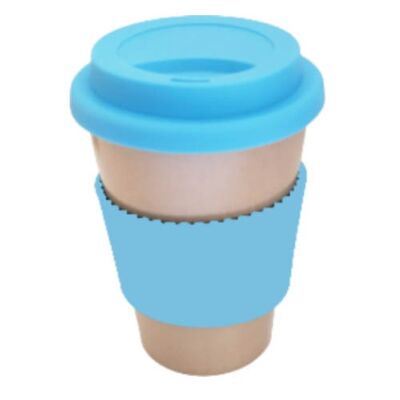 MUG:. Adult cup with sleeve and silicone Blue