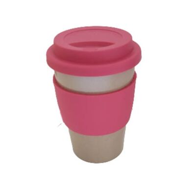 MUG:. Adult cup with sleeve and silicone Pink