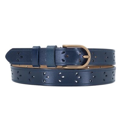 Women's openwork leather belt 9003