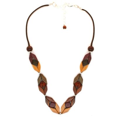 Cord and wood necklace Aline