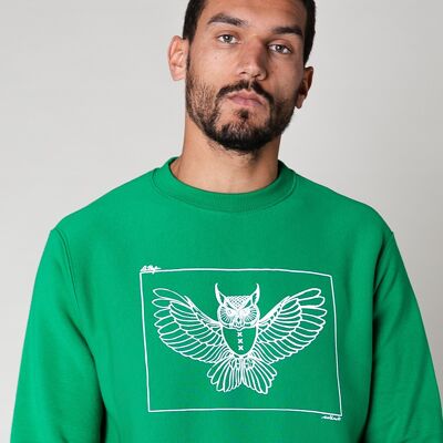 Collect The Label - Owl Sweater - Green - Unisex