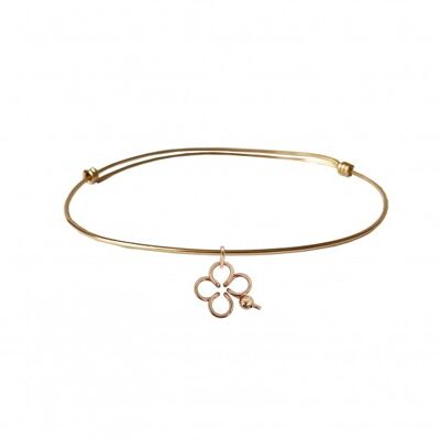 Bracciale rigido Lucky Hoop in oro rosa 14 carati