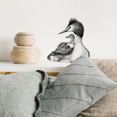 Wall sticker grebe - bird illustration - wall art