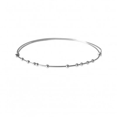 Bracciale rigido in argento sterling 925 perle