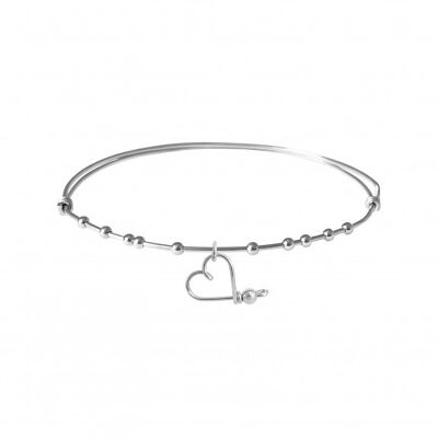 Lovely pearls sterling silver bangle 925