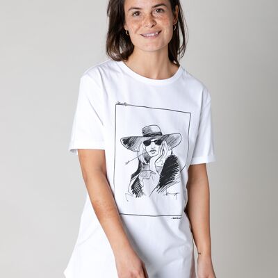 Collect The Label - Art Lady Hat T-shirt - White - Unisex