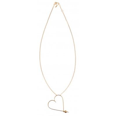 Collier grand coeur goldfilled rose 14 carats