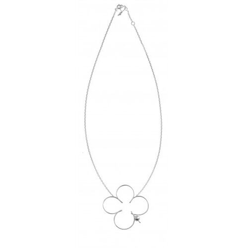 Collier grand trèfle argent massif 925