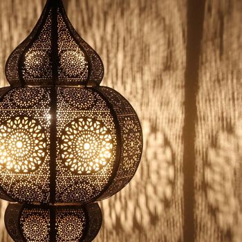 Lampe orientale Moulouk noire Suspension style marocain 6