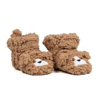 Petit Chien (Camel) - Chaussure chaussette animal enfant pour bébés et enfants type chausson 2