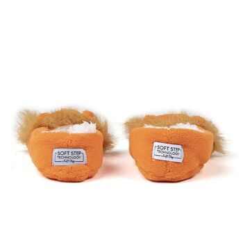 Lion (Orange) - Chaussure chaussette enfant animal pour garçon 2