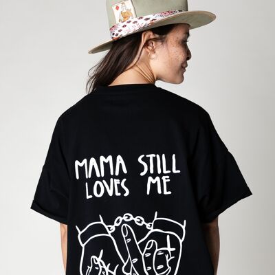 Collect The Label - Mama Still Loves Me T-shirt - Oversized - Black