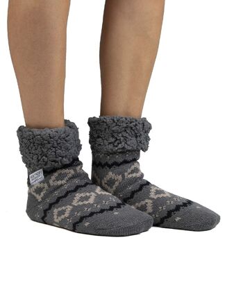 Baskets chaussettes pour femmes en jacquard gris 2