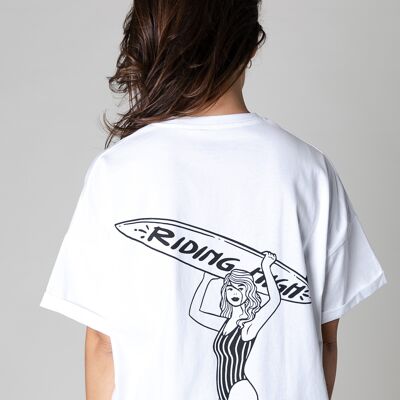 Collect The Label - Surf Girl T-shirt - Oversized - White