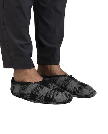 Baskets chaussettes pour hommes en Chess noir et gris (le même motif disponible en version enfant) 3
