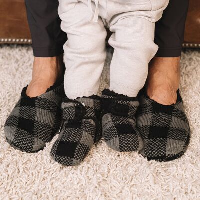 Sock-Sneaker für Herren in den Farben Black und Grey Chess (dasselbe Muster ist auch für Kinder erhältlich)