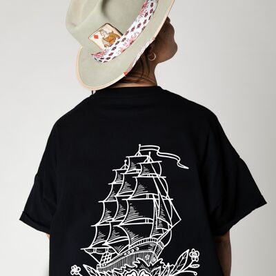 Collect The Label - Ship T-shirt - Oversized - Black