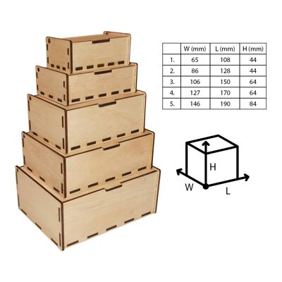 Boîte en bois Contreplaqué - différentes tailles