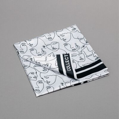 Collect The Label - One Line Art Bandana - White - Unisex - One Size