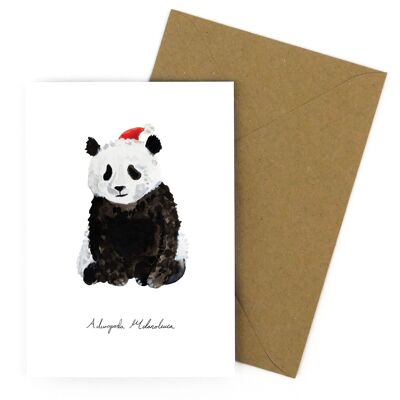 Cartolina d'auguri di Natale del panda gigante