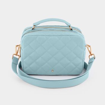 Sac Sasha en cuir vegan bleu poudré matelassé 1