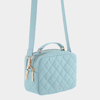 Sac Sasha en cuir vegan bleu poudré matelassé 3