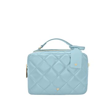 Sac Sasha en cuir vegan bleu poudré matelassé 5