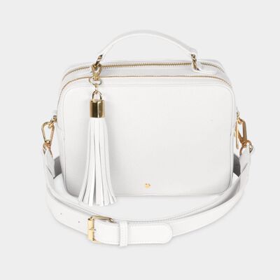 Sac en cuir végétalien Hudson blanc de luxe