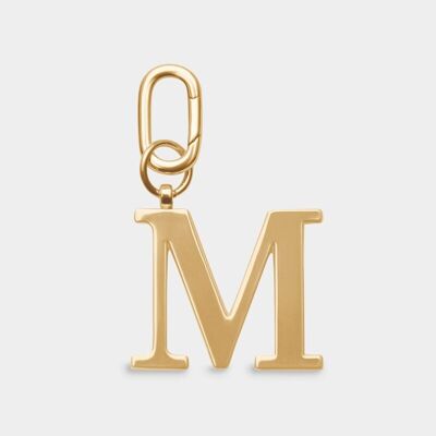 M - Porte-clés lettre en métal doré
