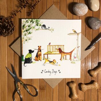 Country dogs greeting card
