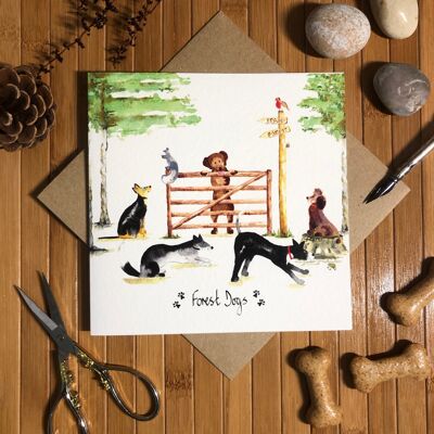 Forest dogs greeting card